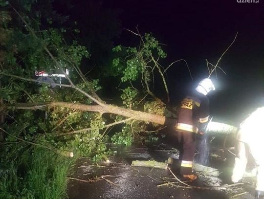 Burzliwa noc ciechanowskich strażaków