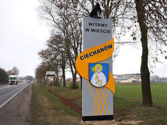 Nowa tablica informacyjna przed wjazdem do Ciechanowa