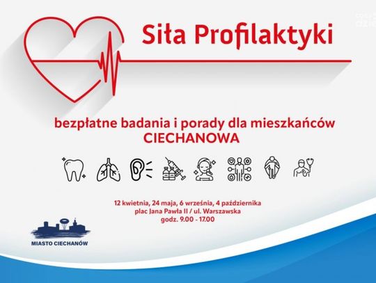 Ciechanów promuje zdrowie – bezpłatne badania i porady medyczne na czterech wydarzeniach w 2025 roku
