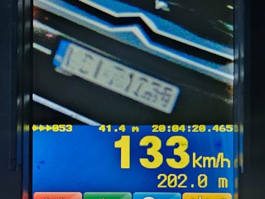 Kierowca przekroczył prędkość o 83 km/h