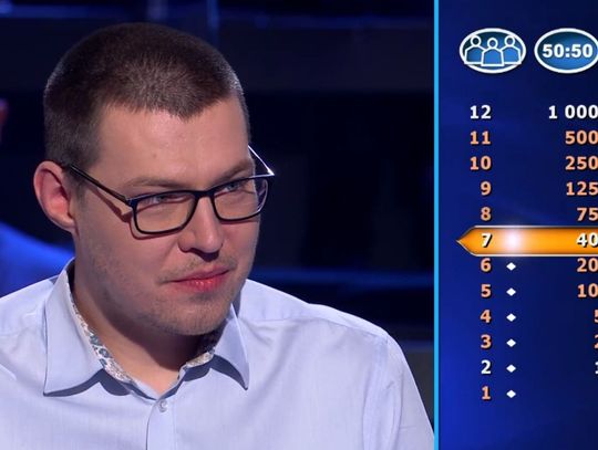 Ciechanowianin Łukasz Wesołowski wygrał 125 tysięcy złotych w programie Milionerzy