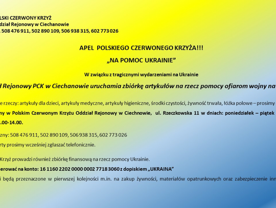 Ciechanowski PCK apeluje