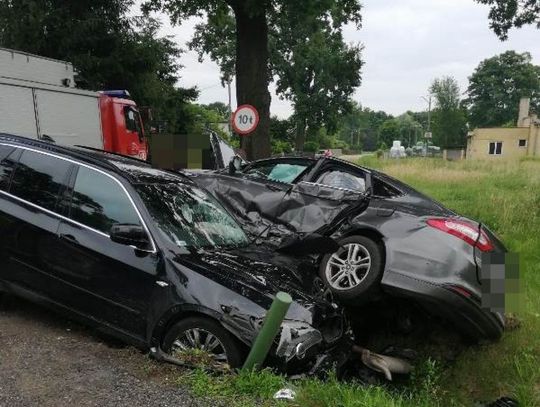 Czołowe zderzenie pod Ciechanowem (zdjęcia)