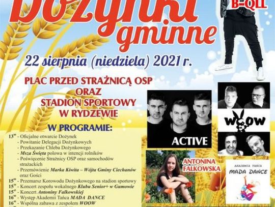 Dożynki gminne w gminie Ciechanów. Atrakcji nie zabraknie!