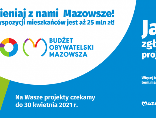 Dwa tygodnie na zgłaszanie projektów do Budżetu Obywatelskiego Mazowsza