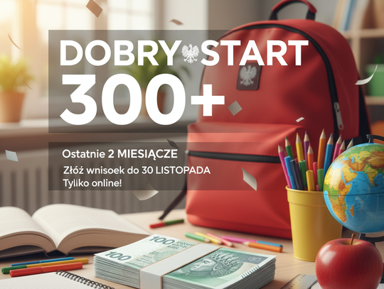 Tornister i przybory szkolne na stole