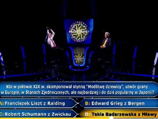 Finałowe pytanie programu „Milionerzy” dotyczyło kompozytorki z Mławy