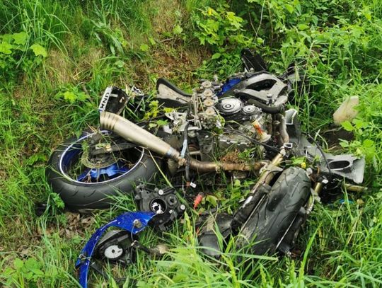 Groźnie w Łopacinie, ranny motocyklista (zdjęcia)