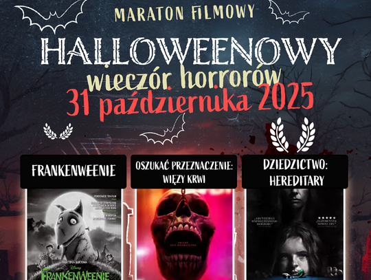 Plakat zapraszający na maraton horrorów