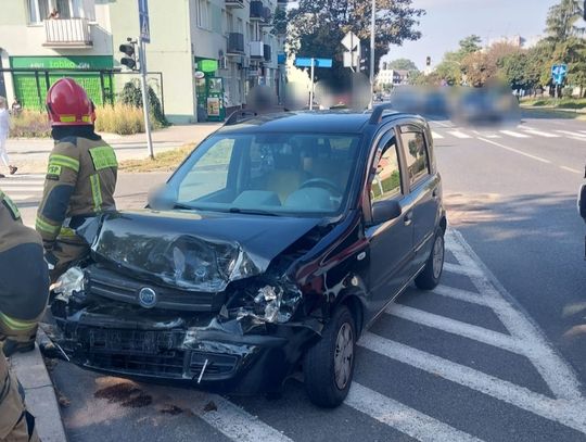 Auto po kolizji w Ciechanowie