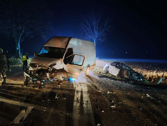 Kierowcy Iveco i Hondy ranni po wypadku w gminie Opinogóra Górna Samochody po zderzeniu w Długołęce