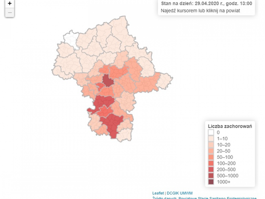 Koronawirus. Mazowsze publikuje mapę interaktywną