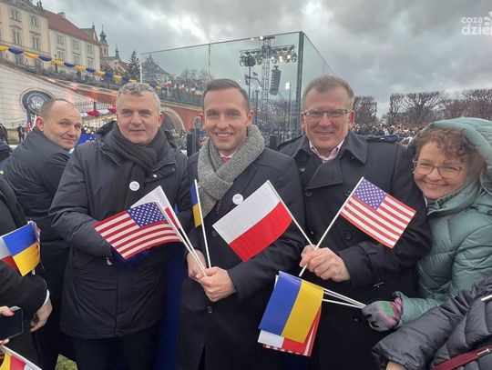 Krzysztof Kosiński na wystąpieniu amerykańskiego prezydenta