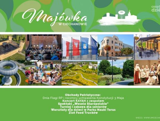 Majówka w Ciechanowie 2025 - koncerty i inne atrakcje - dla każdego