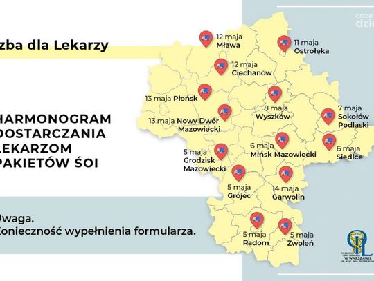 Maseczki, gogle i przyłbice z Chin trafią do Ciechanowa