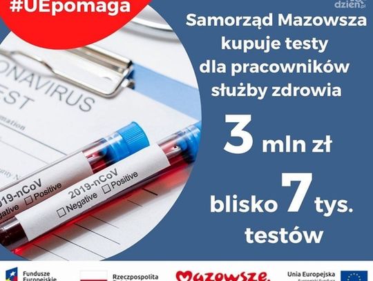 Mazowsze kupi 7 tys. testów na koronawirusa