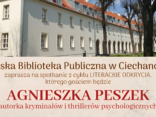 Mroczne thrillery i rowerowy zakład. Agnieszka Peszek spotka się z czytelnikami w Ciechanowie