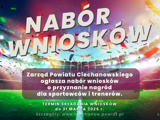 Nagrody dla sportowców i trenerów w powiecie ciechanowskim - wnioski do 31 marca