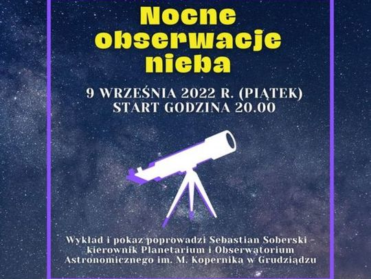 Nocne obserwacje nieba w Parku Nauki Torus