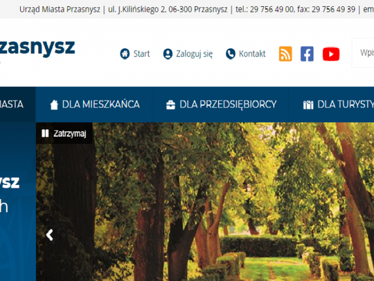 Nowa strona internetowa Urzędu Miasta Przasnysz