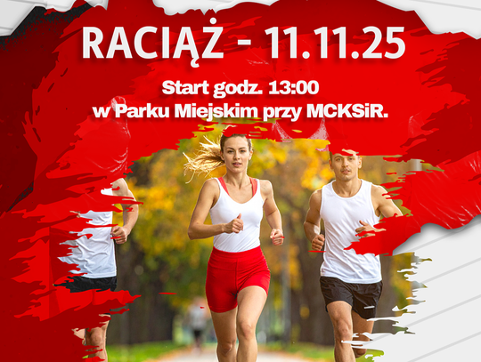 Plakat o Biegu Niepodległości w Raciążu