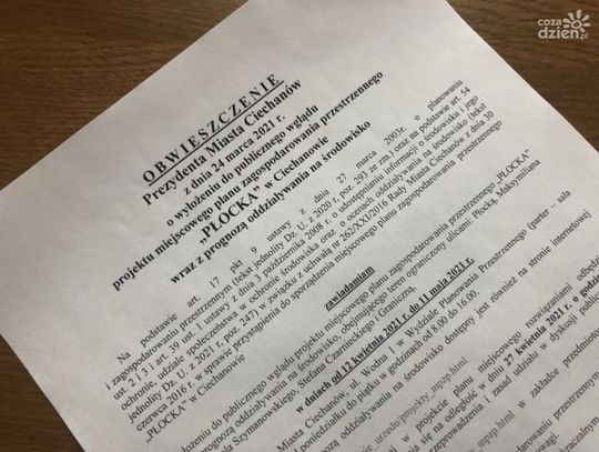 Plan zagospodarowania przestrzennego "Płocka" do poprawki! 
