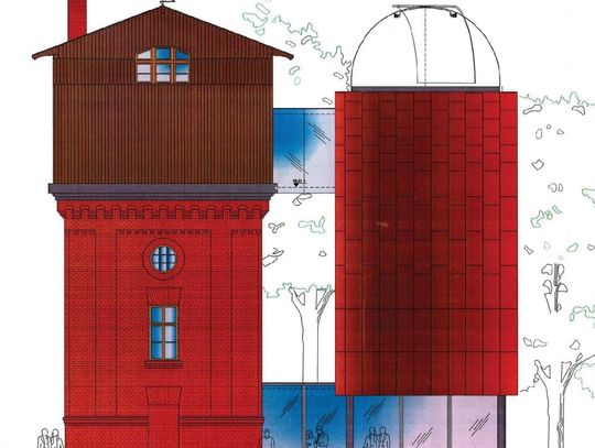 Planetarium w starej wieży ciśnień. Płońsk pozyskał dofinansowanie z funduszy norweskich. Zobacz wizualizację