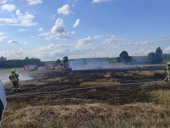 Płoną pola, ścierniska, słoma i sprzęt rolniczy