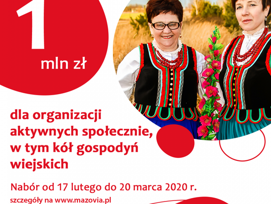 Ponad milion złotych od samorządu Mazowsza dla aktywnych społecznie