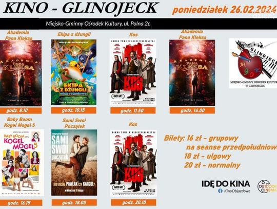 Profesjonalne Kino Objazdowe przyjedzie do Glinojecka