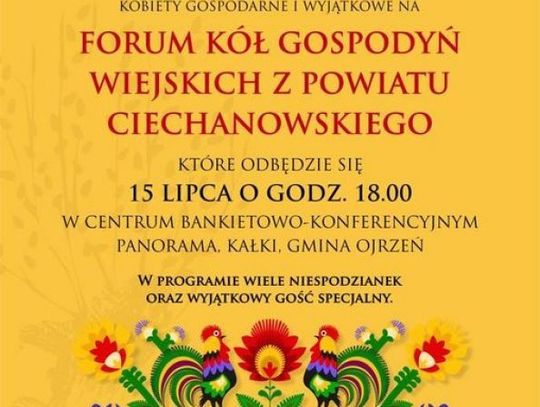 Przed nami Forum Kół Gospodyń Wiejskich z Powiatu Ciechanowskiego.