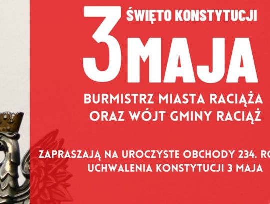 Raciąż zaprasza na obchody Święta Konstytucji 3 Maja. Znamy program uroczystości!