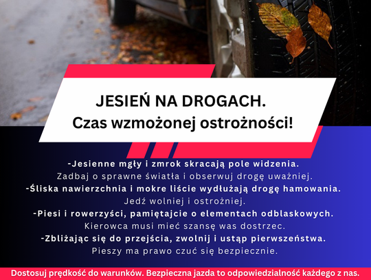 Sezon jesiennych pułapek drogowych rozpoczęty!