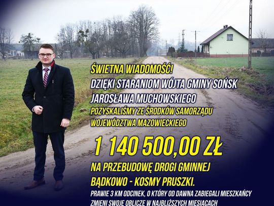 Sońsk wyremontuje ważną drogę. Gmina pozyskała ponad milion 