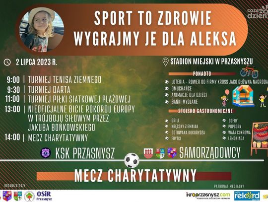 "SPORT TO ZDROWIE - WYGRAJMY JE DLA ALEKSA"