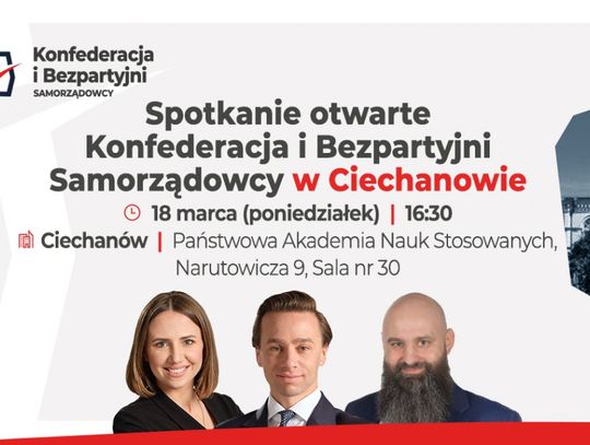 Spotkanie z Wicemarszałkiem Sejmu Krzysztofem Bosakiem w Ciechanowie