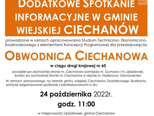Temat obwodnicy Ciechanowa powraca. Spotkanie informacyjne tym razem w Ujazdówku