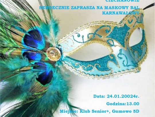 Trwają zapisy do udziału w karnawałowym balu maskowym w Klubie Senior+ 