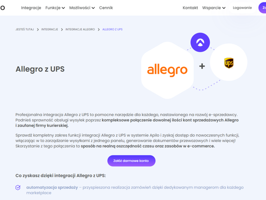 Usprawnij wysyłki na Allegro dzięki integracji z UPS: Sprawna logistyka w e-commerce z Apilo