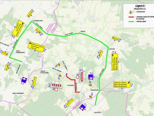 Utrudnienia pod Ciechanowem, rusza przebudowa drogi w Rydzewie