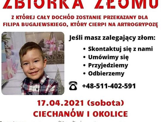 W Ciechanowie będą zbierać złom dla Filipka!