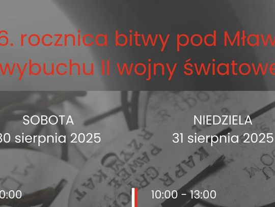 Muzeum Ziemi Zawkrzeńskiej zaprasza na obchody 86. rocznicy bitwy pod Mławą