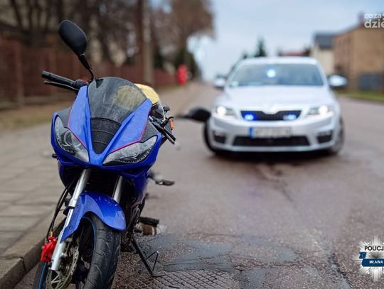 Wypadek motorowerzysty pod Mławą