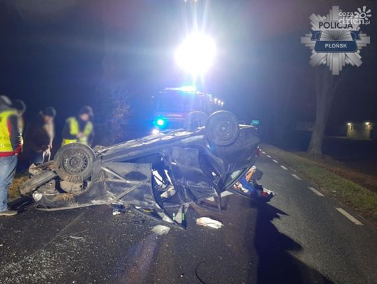 Wypadek w powiecie płońskim - 21-latek w ciężkim stanie trafił do szpitala