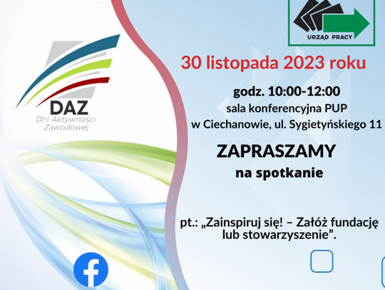 "Zainspiruj się! - Załóż fundację lub stowarzyszenie" w ramach Dni Aktywności Zawodowej 