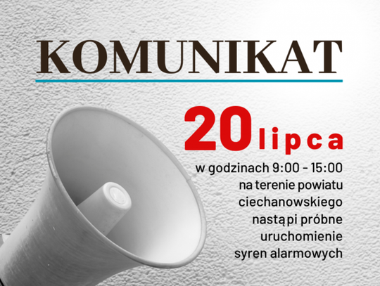 Zawyją syreny alarmowe w powiecie ciechanowskim
