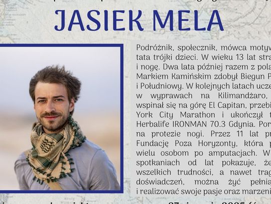 Zdobył m.in. dwa bieguny, Kilimandżaro i Elbrus. Bez ręki i nogi. Jan Mela przyjedzie do Ciechanowa