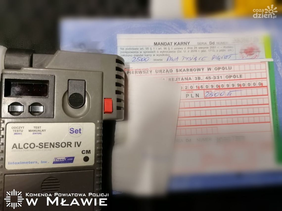 2500 zł za cztery piwa, mławska policja bez litości dla rowerzysty