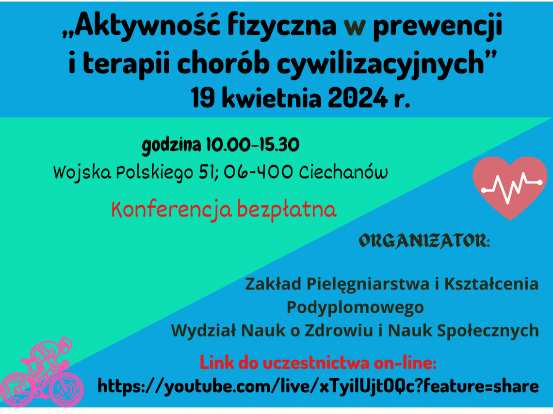 Aktywność fizyczna jako klucz do zdrowia - Bezpłatna konferencja naukowa w Ciechanowie