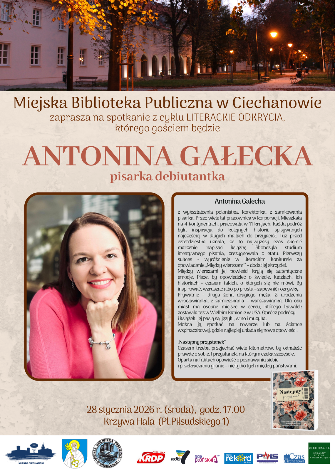 Antonina Gałecka będzie gościem MBP w Ciechanowie. Spotkanie z pisarką już 28 stycznia